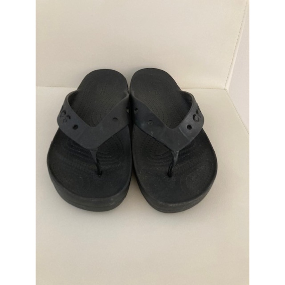 Crocs Women's Platform Flip Flops 10 Black Thick Chunky Sole